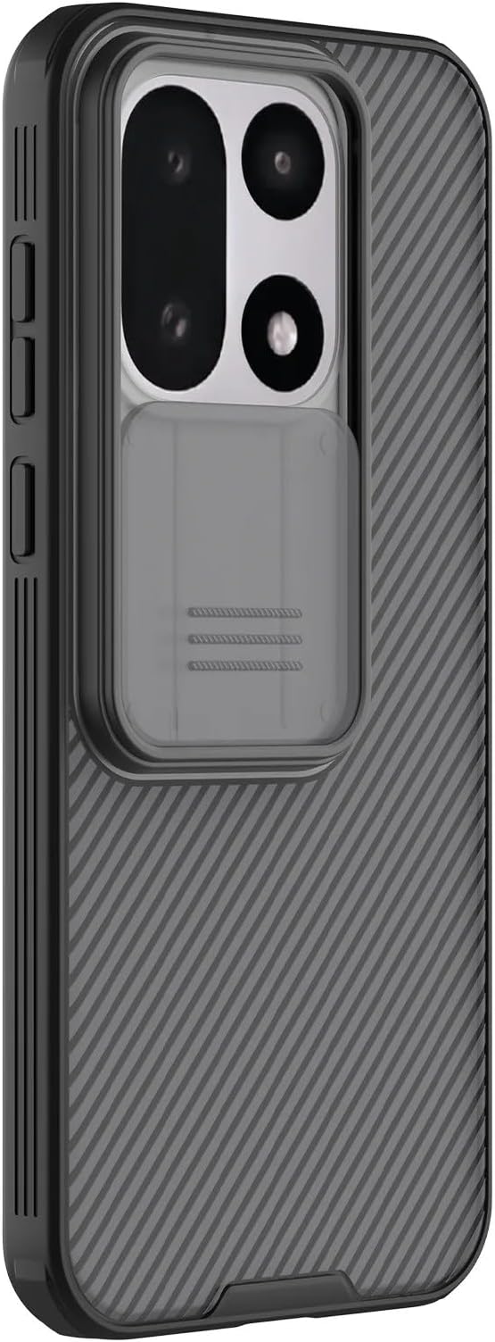 Nillkin for OnePlus 15 Clear Case with Slide Camera Cover, Full Camera Protection, Thin Slim Fit, Shockproof Protective, Camera Lens Protector, Phone Case for OnePlus 15 5G - Transparent Black ﻿