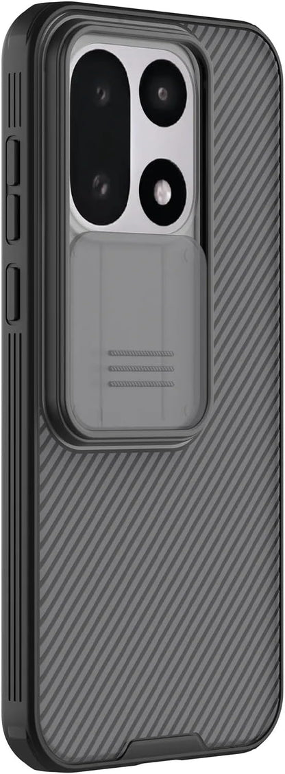 Nillkin for OnePlus 15 Clear Case with Slide Camera Cover, Full Camera Protection, Thin Slim Fit, Shockproof Protective, Camera Lens Protector, Phone Case for OnePlus 15 5G - Transparent Black ﻿