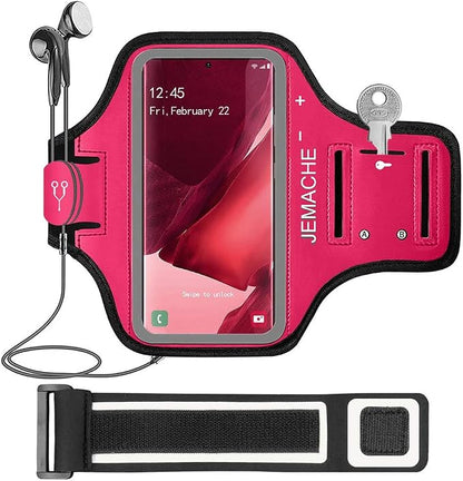 Galaxy Note 20, 20 Ultra Armband, JEMACHE Gym Running Workouts Water Resistant Arm Band Case for Samsung Galaxy Note 20/20 Ultra with Key Holder (Rosy)