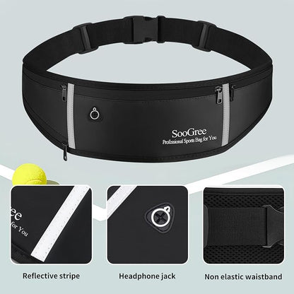 SooGree Women Men's Adjustable Waist Pack - Waterproof Running Fanny Pack With Reflective Strip for Running, Walking, Cycling, Camping, Gym