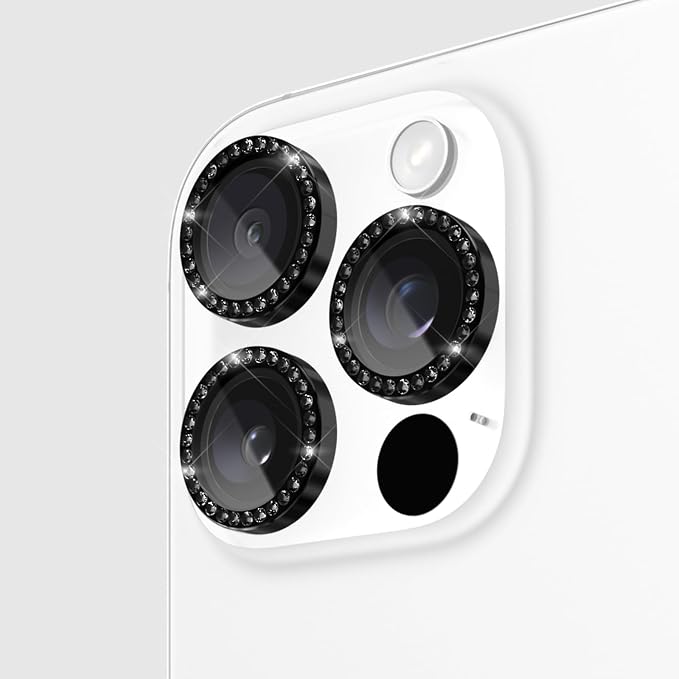 kate spade new york iPhone 16 Pro Max/iPhone 16 Pro Camera Lens Protector with Aluminum Ring - Set in Stone Nightfall