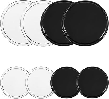 8 Pcs Sticky Gel Pads Reusable Silicone Non Slip Gel Pads Multi Function Removable Dashboard Mat Non Slip Sticky Mat for Car Dashboard Phone, Glass, Mirrors, Keys (White and Black)