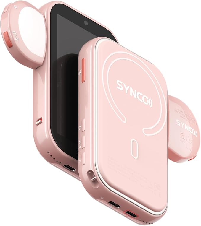 SYNCO XView AI vlog Selfie Monitor Screen iPhone for iPhone & Android(Pink)