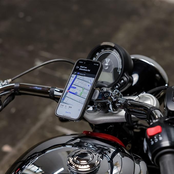 Quad Lock Handlebar Motorcycle Phone Mount PRO Chrome Kit with Vibration Dampener and MAG Universal Adaptor