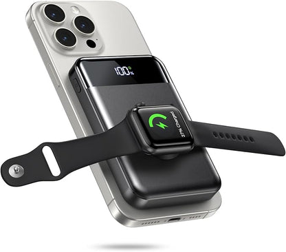 for Magsafe Portable Charger, 10000mAh Fast Charging Power Bank for iPhone 17/16/15/14/13/12, Travel Essentials USB-C Wireless Magnetic Battery Pack for Apple Watch Ultra/11/10/9/8/7/6/SE