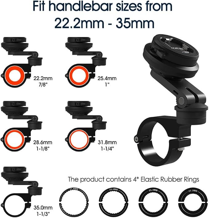 Motorcycle Phone Mount,Bike Cell Phone Holder with Vibration Dampener module,Out Front Bicycle Handlebar Mount for Mountain Road EBike,Scooter,Moto,MTB【Series C - 2nd Gen】Angle Adjustment Edition