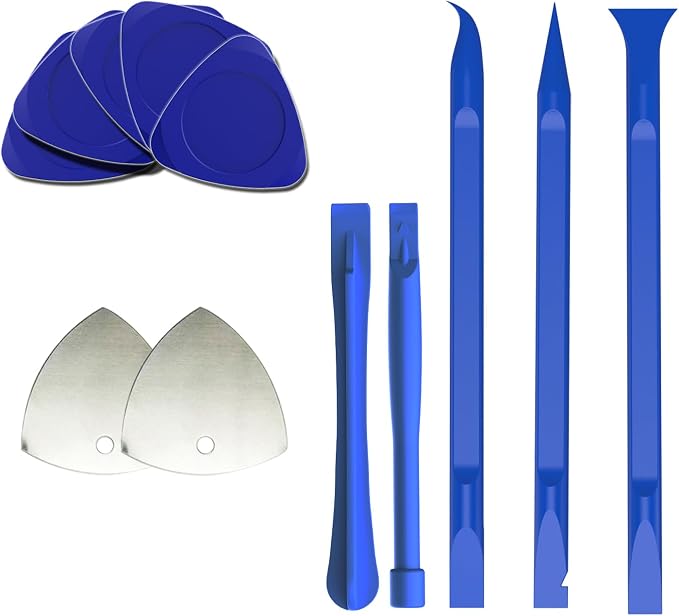 10pcs Plastic Spudgers + 2 Metal Triangular Pry Bar Set for iPad, Laptop, iPhone, Nintendo Switch, Keyboard, MacBook, Xbox, PS4, Desktop LCD, Handheld Game Console, hp Removal kit