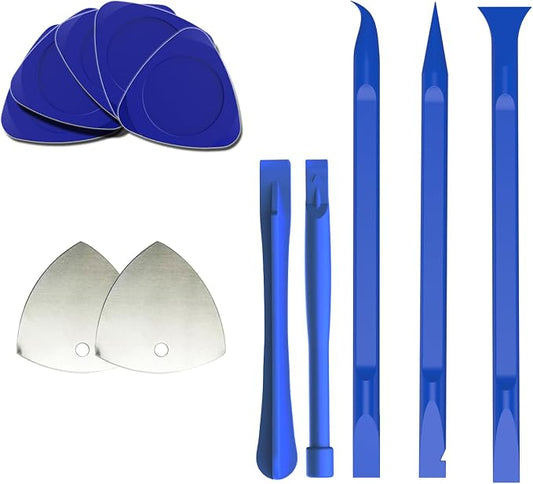 10pcs Plastic Spudgers + 2 Metal Triangular Pry Bar Set for iPad, Laptop, iPhone, Nintendo Switch, Keyboard, MacBook, Xbox, PS4, Desktop LCD, Handheld Game Console, hp Removal kit