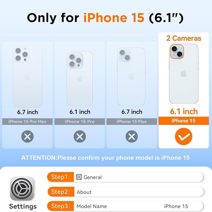 WIFORT for iPhone 15 Waterproof Case, [IP68 Underwater Dustproof][Built-in Screen][15FT Military Shockproof], 360 Full Body Sealed Protection Cover Magnetic Frosted Phone Case, 6.1" Purple