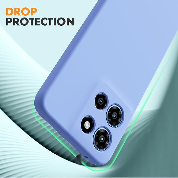 for Motorola Moto G 2025 Case, 2 Pack Tempered Glass Screen Protectors, Soft TPU Liquid Silicone Shockproof Gel Case-Purple