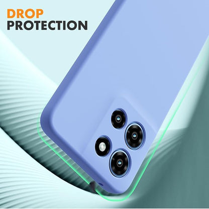 for Motorola Moto G 2025 Case, 2 Pack Tempered Glass Screen Protectors, Soft TPU Liquid Silicone Shockproof Gel Case-Purple