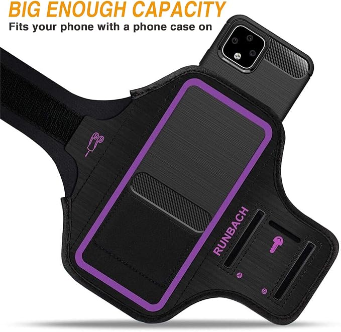 Running Armband for Google Pixel 10/10 Pro/10a/9/9 Pro/9a/8/7/6/6 Pro/5a/4XL/3a XL/3 XL, Running Exercise Case with Card Slot for Pixel(Purple)