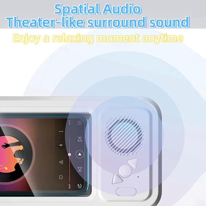 Shower Phone Holder with Speaker,Waterproof Phone Holder for Shower - Built-in Wireless Bluetooth Speaker,360° Rotation Ipx4 Waterproof, Enhanced Sound, for Bathroom, Shower Wall (Black)