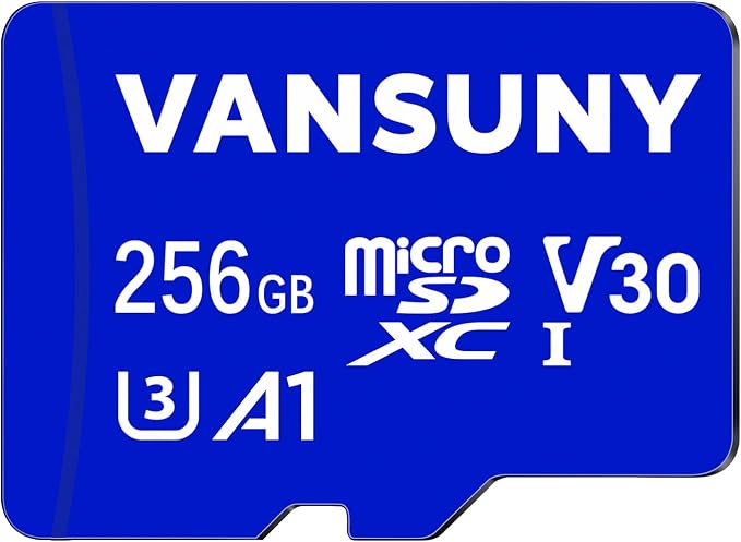 Vansuny 256GB Micro SD Card, microSDXC Memory Card with SD Adapter A1 App Performance V30 4K Video Recording C10 U3 Micro SD for Nintendo,Switch,GoPro,Dash Cam,Action Camera