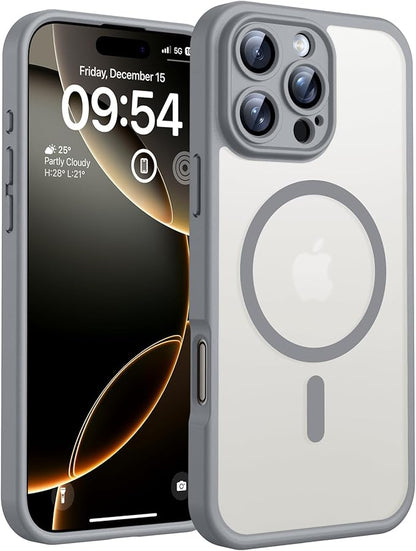 TOCOL for Phone 16 Pro Case, Compatible with Magsafe Charger, Full Camera Protection, Drop Protection, Translucent Matte Phone Case for iPhone 16 Pro 6.3 inch (Gray)