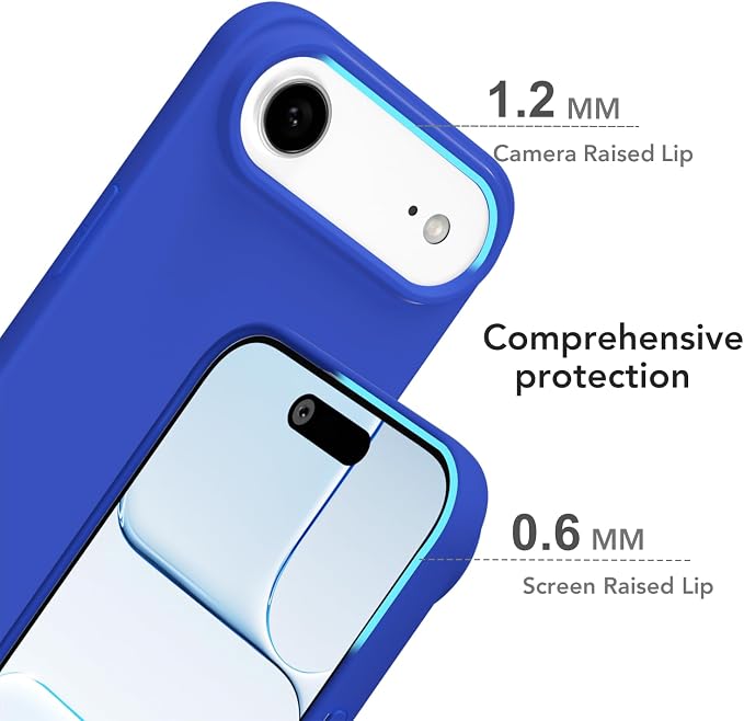 for iPhone 17 Air Case Silicone Compatible with Magsafe Case, Ultra Slim Thin Magnetic Phone Cases Mag Safe, Cute Soft Rubber Gel TPU Matte Plain Wireless Charging Cover for Women, Royal Blue