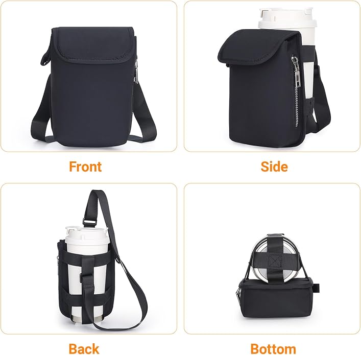 Herald Mini Phone Crossbody Bag with Water Bottle Holder, Water Bottle Carrier Bag with Strap for GYM, Hiking, Cycling