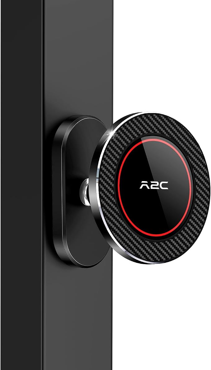 A2C All-Metal Gym Magnetic Phone Holder, High-End Workout Gift for Men Women [Strongest Dual Magnet] Attach to Iron Metal Portable Integrated Gym Phone Mount for iPhone 17 16 15 14 13 12 Series(Black)