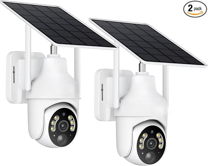 Cellular Security Camera Comes with Pre-Installed 4G LTE SIM Card-No WiFi Security Camera Wireless Outdoor, Color Night Vision, 360° Live Viewing, Instant PIR Motion Alerts and Solar Powered