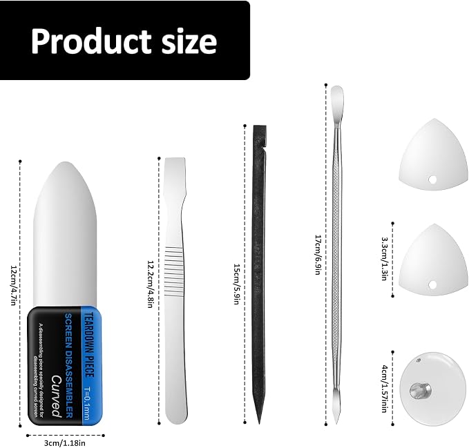 Mobile Cell Phone Repair Tools Kit, 7Pieces Metal Spudger Pry Tool Antistatic Spudger Plastic Metal Pry Opening Tool for Electronics Repair Smartphone Laptop Hand Open Replace Screen Battery