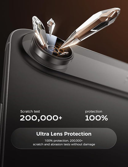 MAGIC JOHN for iPhone Air Camera Lens Protector [Alignment Kit&1:1 Invisible Fit] 9H Aerospace Tempered Glass, Ultra HD, Metal Individual Ring，Case Friendly, Set of 2,Black
