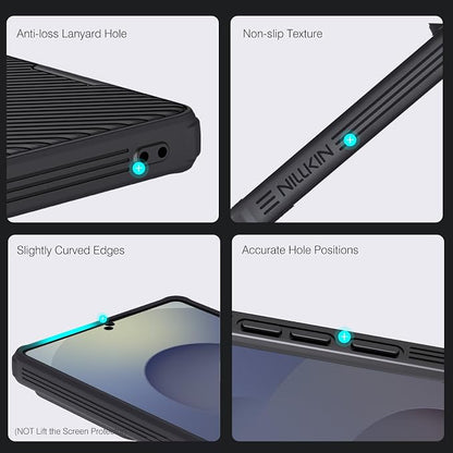 Nillkin for Samsung Galaxy S25 Ultra Case with Camera Cover, [Lens Protection] Mil-Grade Shockproof Protective Bumper Hard Cover Slim Phone Case for Galaxy S25 Ultra Cases 6.9'' Black
