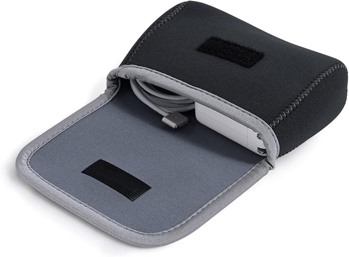 LENTION Medium Gray Travel Electronic Organizer Pouch with Hook-and-Loop | Compact Tech Storage Fits Adapter, Mice, Charger, Power Bank & Cable to Keep Daily Travel Accessories Neatly Sorted