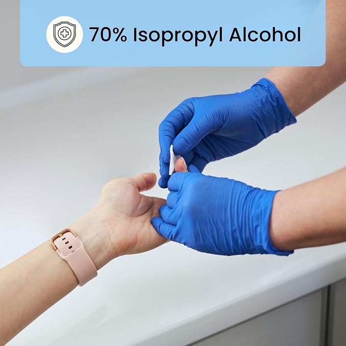 HCS Bulk Medium Alcohol Prep Pads - Textured, 70% Isopropyl Alcohol Wipes, Individually Wrapped - 2 ply, Sterile Skin Prep Swabs for Injections, First Aid (4000/Case)