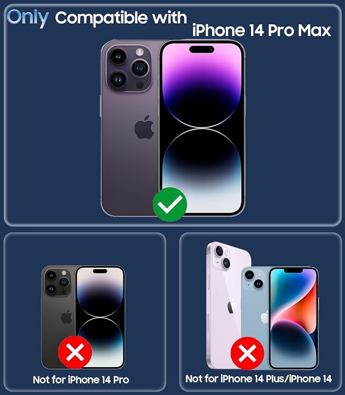 for iPhone 14 Pro Max Case, Compatible with MagSafe, Built-in Camera Ring Stand, with Individual Camera Cover, Translucent Matte Military-Grade Drop Protection Magnetic Case, Blue