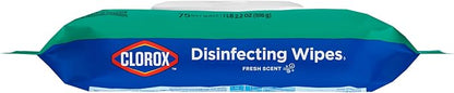 Clorox Disinfecting Wipes Flex Pack, Bleach Free, Fresh Scent, 75 Count (Pack May Vary)
