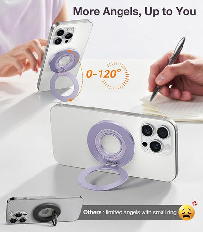 TORRAS 2025 Upgrade [Dual-Ring] Fit for MagSafe Phone Grip Ring Holder [Dual-Ring] Compatible with MagSafe Kickstand Magnetic for iPhone 17/16/15/14/13/12/11 Samsung, Google Accessories, Purple