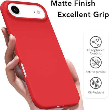for iPhone 17 Air Case Silicone Compatible with Magsafe Case, Ultra Slim Thin Magnetic Phone Cases Mag Safe, Cute Soft Rubber Gel TPU Matte Plain Wireless Charging Cover for Women, Red