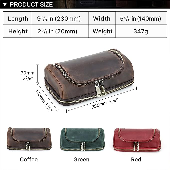 CONTACTS Full Grain Leather Travel Cable Organizer Pouch Double Layer Electronics Organizer Travel Case for Charger, Cable, Power, Tech Storage Bag by Handmade (Brown)