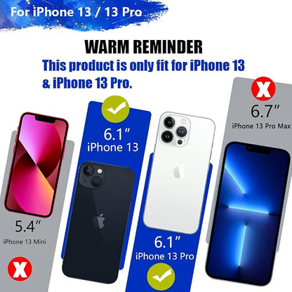 [New Version Battery Case for iPhone 13/13 Pro, 5000mAh Rechargeable Extended Battery Charging Charger Case, Add 100% Extra Juice (6.1 Inches) Black