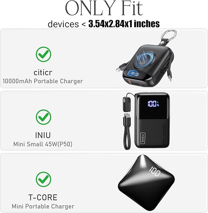 Case for citicr 10000mAh(P007) for T-CORE Mini 10000mAh for INIU Mini 10000mAh(P50) - Hard Protective Travel Carrying Storage Case