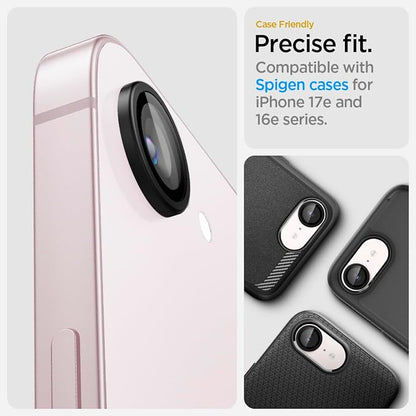 Spigen Camera Lens Screen Protector [GlasTR Optik Pro] designed for iPhone 17e, iPhone 16e - Black [2 Pack]