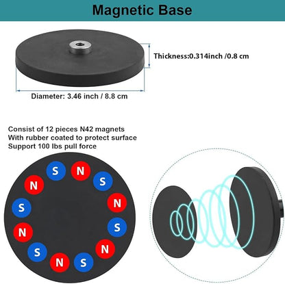 Gym Magnetic Phone Holder,Strong Magnetic Base Metal Ball Joint,Phone Holder Gym Accessories for Men Women,for Fridges/Motorcycle Tank/Motor Vehicle,Adjustable Clip Fit for 3.5~7.5 inch Smartphones