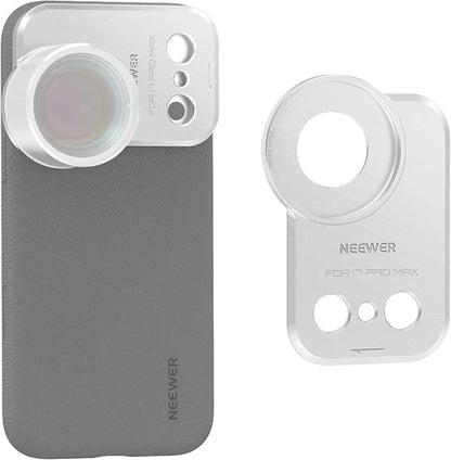 NEEWER 37mm Filter Lens Backplate for PA134 Phone Case Only, Quick Release Video Rig Mobile Photography Accessories Compatible with iPhone 17 Pro Max Beastgrip, PA174 (Silver)
