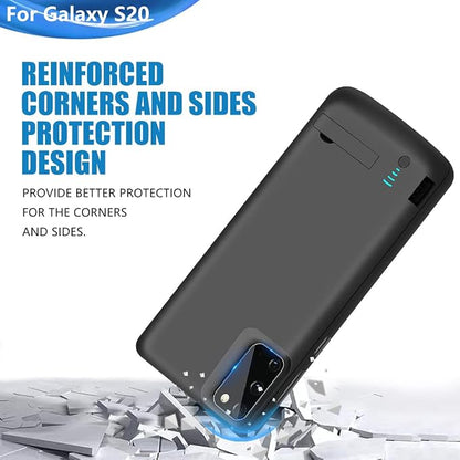 Battery Case for Samsung Galaxy S20 5G, 5000mAh Rechargeable Extended Battery Charging Charger Case, Add 105% Extra Juice, Not Compatible with Galaxy S20 FE (6.2 inch) Black