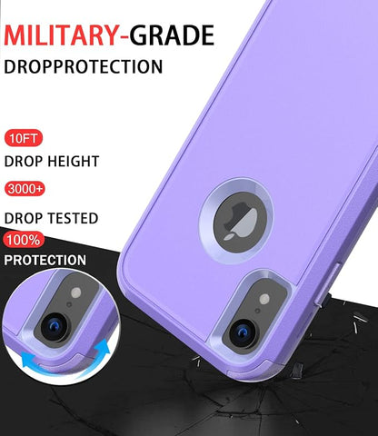 Diverbox for iPhone Xr Case [Shockproof] [Dropproof] [Dust-Proof],Heavy Duty Protection Phone Case Cover for Apple iPhone XR (Purple)
