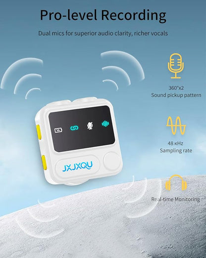 Wireless Microphone for iPhone Mini Lav Mic with Smart Noise Reduction, Reverb Effect, 30H Battery Life, Suitable for Podcast, Vlogging, Streaming - Ideal for Content Creators and Streamers