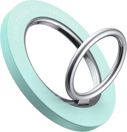 Magnetic Phone Ring Holder for Mag Safe - Lamicall Magnetic Finger Phone Ring Stand Holder, Magnet Ring Grip, Compatible with iPhone 14 Plus 13 12, Pro, Pro Max, Mini, Grass Green