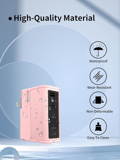 Compatible with CUKTECH 15 140W USB C Charger,UYRUREL Premium Sillence Material,Shock-Absorbing and Anti Drop Protection Soft Shell,Pink