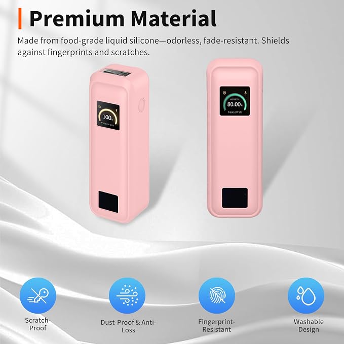 Case for Anker Prime Power Bank 20,100mAh 3-Port Portable Charger – Washable Protection Sleeve, Full Access to Charging Ports, Shockproof, Drop-Resistant, with Case-Friendly Charging[Pink]