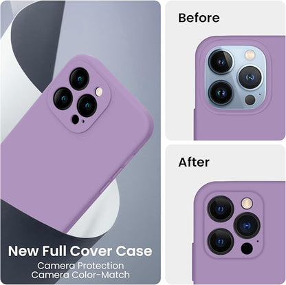 FireNova Designed for iPhone 13 Pro Case, Silicone Upgraded [Camera Protection] Phone Case, Soft Anti-Scratch Microfiber Lining Inside, 6.1 inch, Light Purple