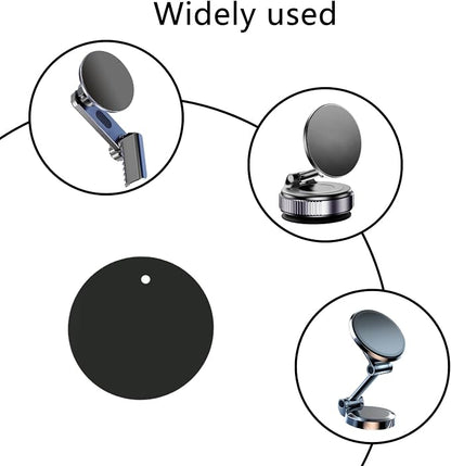 BGJRBY Mount Metal Plate（8Pack） for Magnetic Car Mount Phone Holder with Full Adhesive for Phone Magnet, 8 X Round (Black)