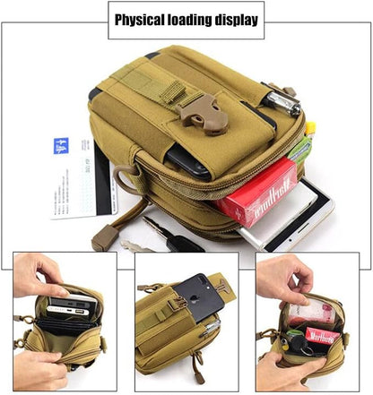 Tactical Phone Pouch, Cell Phone Holster Pouch, Multipurpose EDC Belt Bag, Belt Purse with Cell Phone Holster Holder for Workout Hiking Camping Outdoor Tear