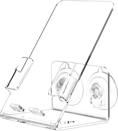 Bath&Shower Cell Phone Stand Holder-Handset Bracket-Suction Cup Bracket -Suction Cup Holder, Holder's Tray Mounted with Two Strong Suction Cups Suit for Most Cell Phones