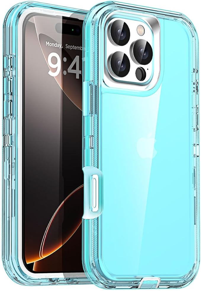 AICase for iPhone 16 Pro Case Clear 3 in 1 Heavy Duty Drop Protection Full Body Rugged Shockproof/Dust Proof 3-Layer Military Protective Tough Durable Cover for iPhone 16 Pro 6.3"_4