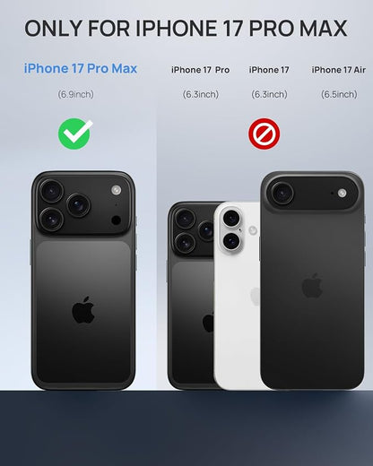Lanhiem Magnetic for iPhone 17 Pro Max Case, IP68 Waterproof Dustproof, Built-in Screen Protector [Compatible with Magsafe] Heavy Duty Rugged Cover Full Body Phone Case, 6.9 inch, Black